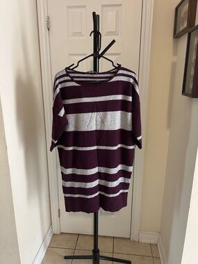 Tommy Bahama wool blend Purple and Silver Striped Women's Sweater or short dress